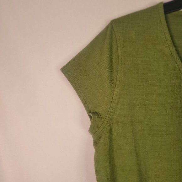 J. CREW Vneck, button, knot tie, short sleeve, womens size large - Picture 4 of 11